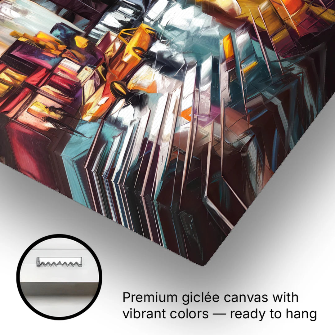 New York City Iconic Landmarks Collage Night - Canvas Wall Art - Gallery Wrap Corner