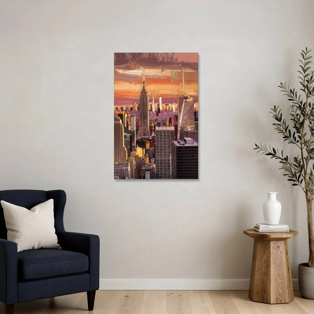 New York City Midtown Skyline - Canvas Wall Art - Sofa - 24x36