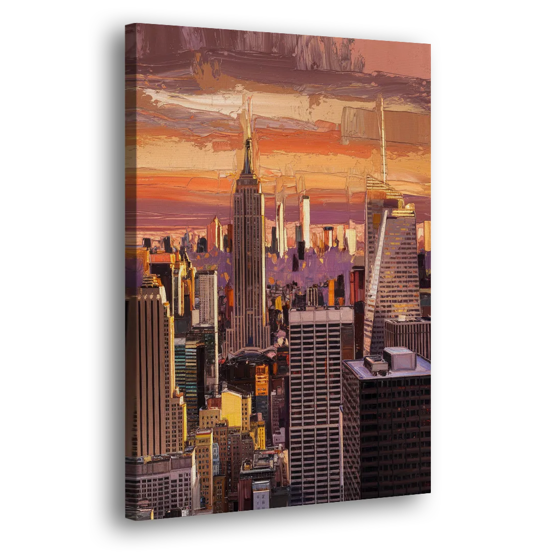 New York City Midtown Skyline Side - Canvas Wall Art