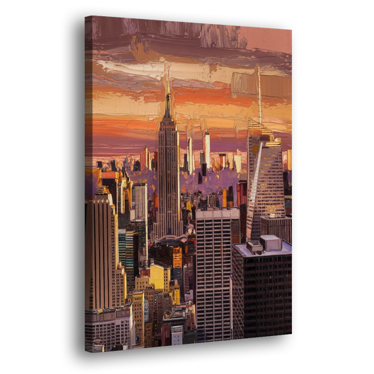 New York City Midtown Skyline Side - Canvas Wall Art