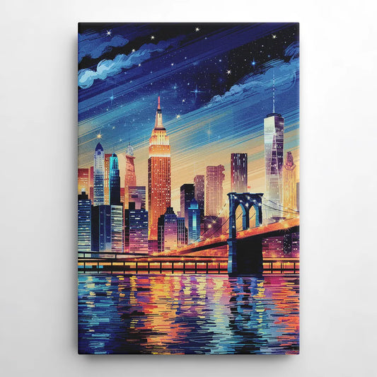 New York City Night Lights - Canvas Wall Art