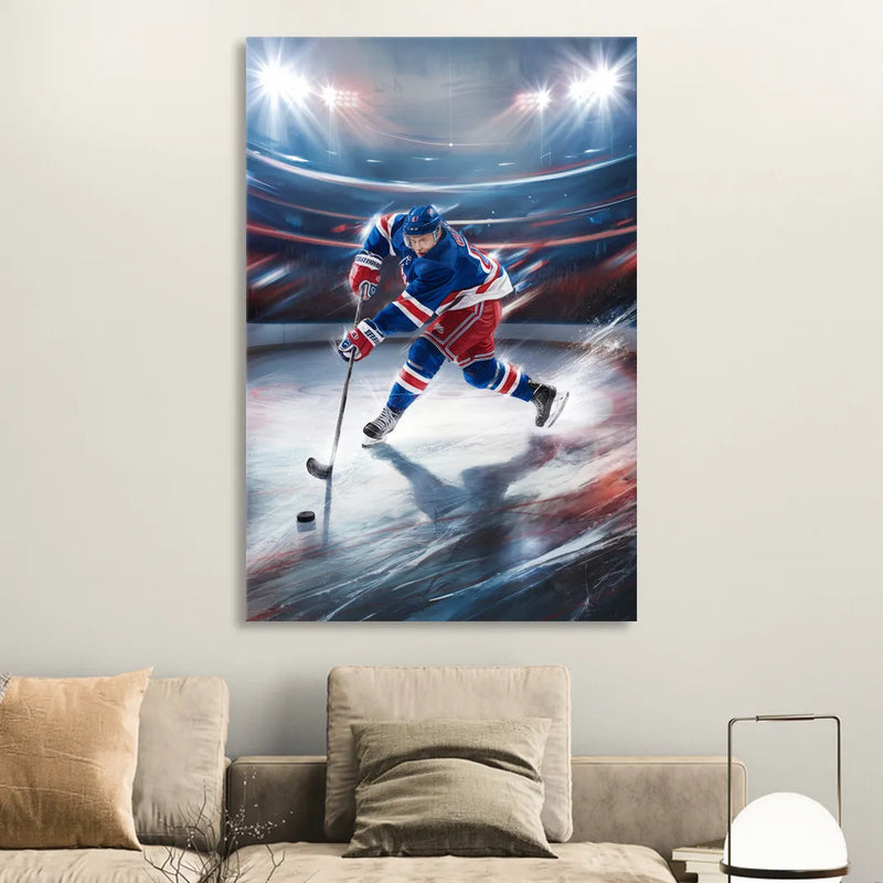 New York City Rangers Hockey Living Room - Canvas Wall Art