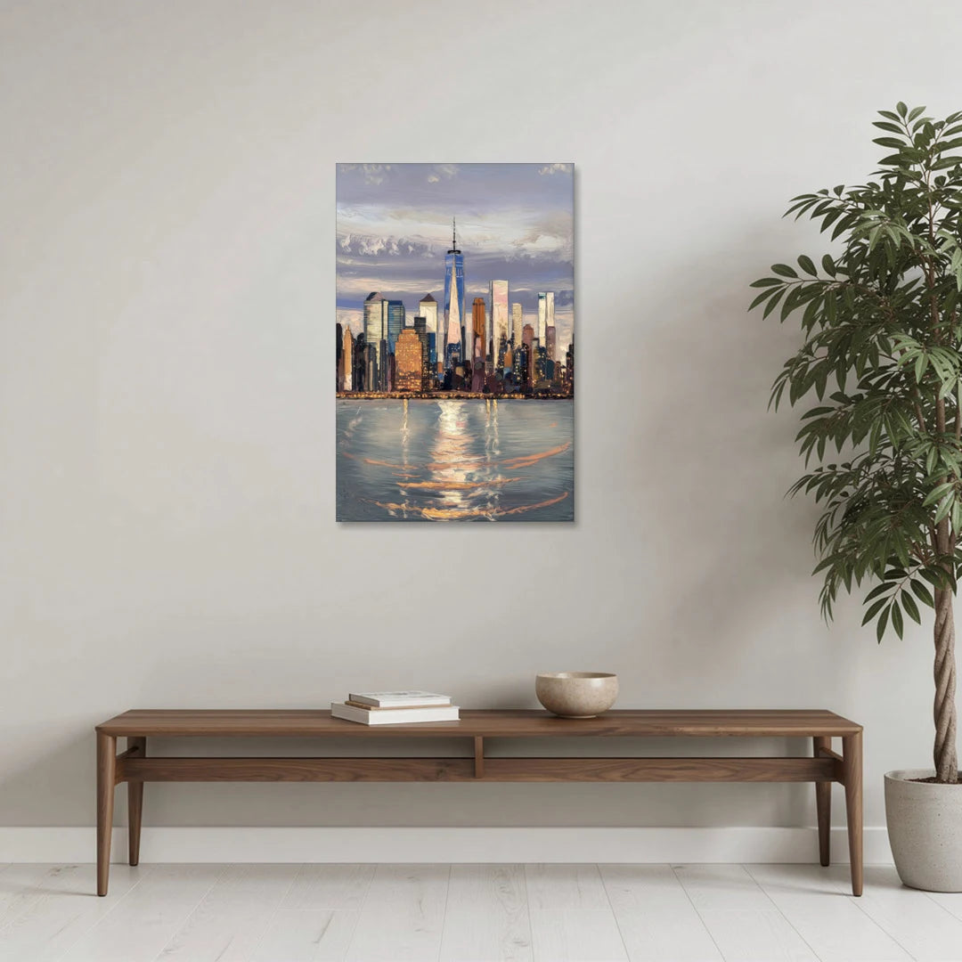 New York City Skyline Reflection - Canvas Wall Art - Coffee Table - 24x36