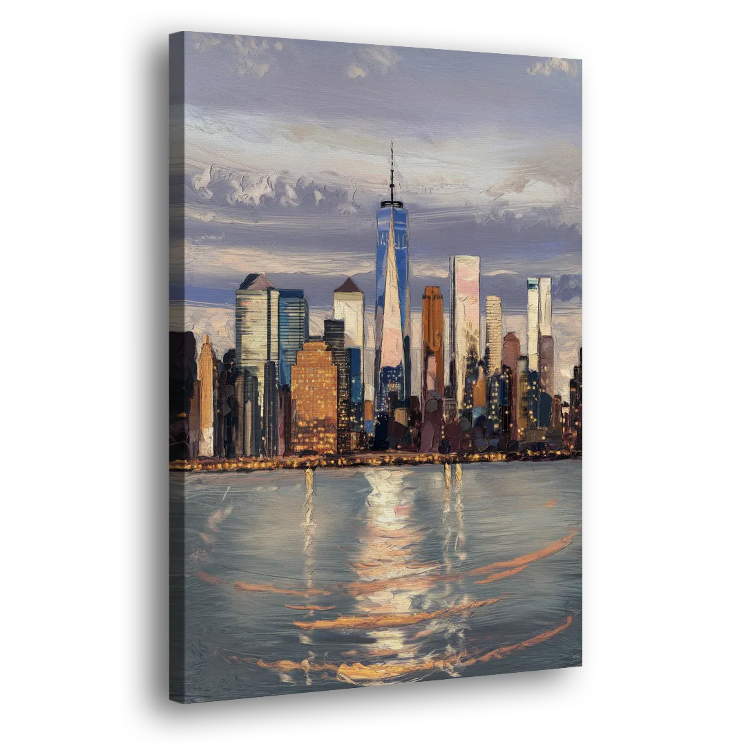 New York City Skyline Reflection Side - Canvas Wall Art