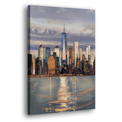 New York City Skyline Reflection Side - Canvas Wall Art