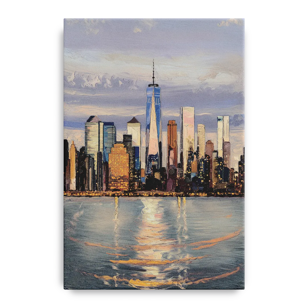 New York City Skyline Reflection Front - Canvas Wall Art