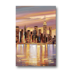 New York City Skyline at Dusk - Canvas Wall Art - Front