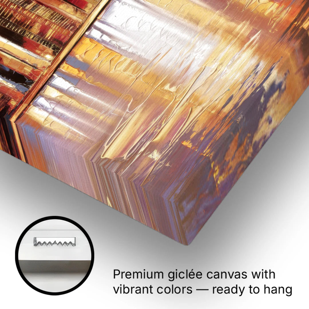 New York City Skyline at Dusk - Canvas Wall Art - Gallery Wrap Corner