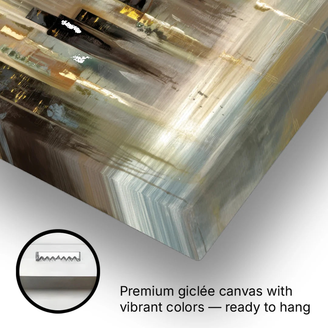 New York City Skyline in Fog - Canvas Wall Art - Gallery Wrap Corner