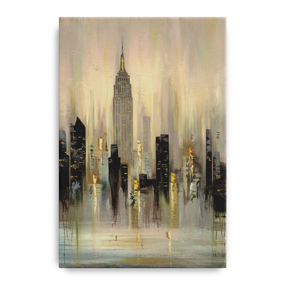 New York City Skyline in Fog Front - Canvas Wall Art