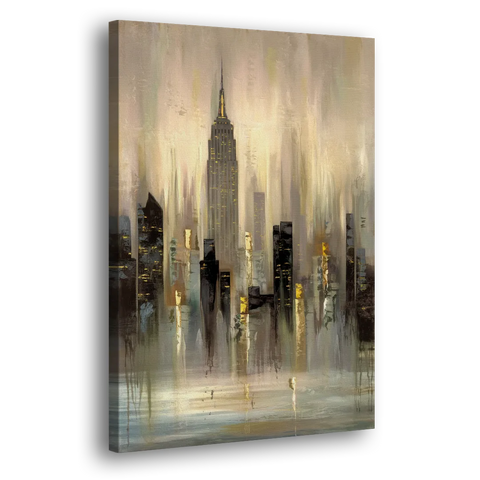 New York City Skyline in Fog - Canvas Wall Art
