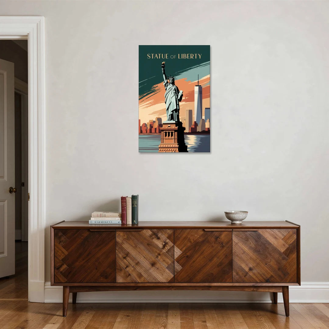 New York City Statue of Liberty - Canvas Wall Art - Coffee Table - 24x36