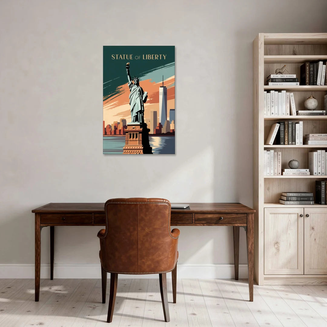 New York City Statue of Liberty - Canvas Wall Art - Office - 24x36