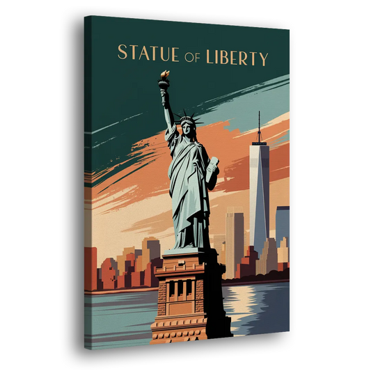 New York City Statue of Liberty Side - Canvas Wall Art