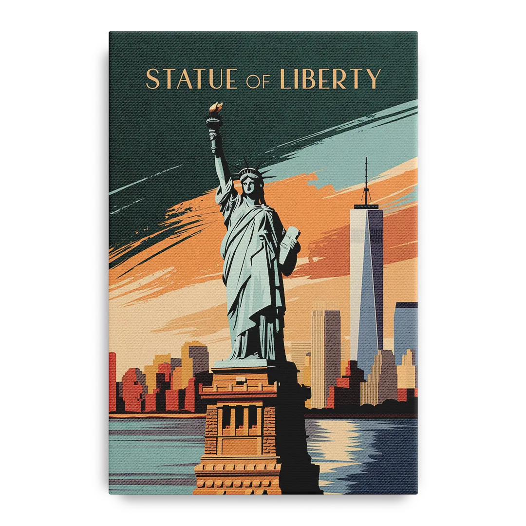 New York City Statue of Liberty Front - Canvas Wall Art