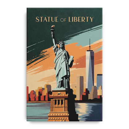 New York City Statue of Liberty Front - Canvas Wall Art