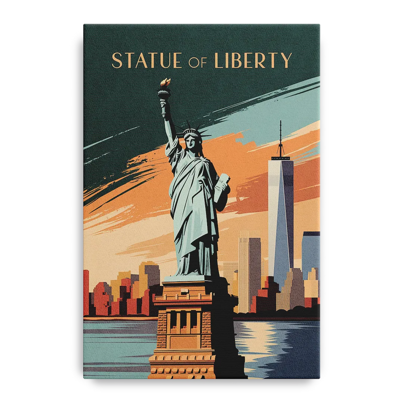 New York City Statue of Liberty Front - Canvas Wall Art