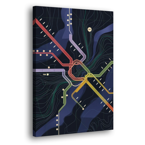 New York City Subway Map - Canvas Wall Art - Side