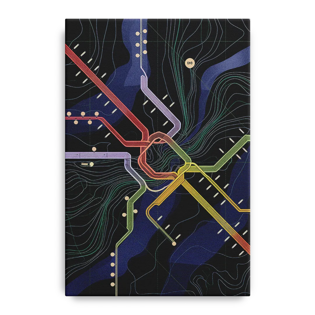 New York City Subway Map Front - Canvas Wall Art