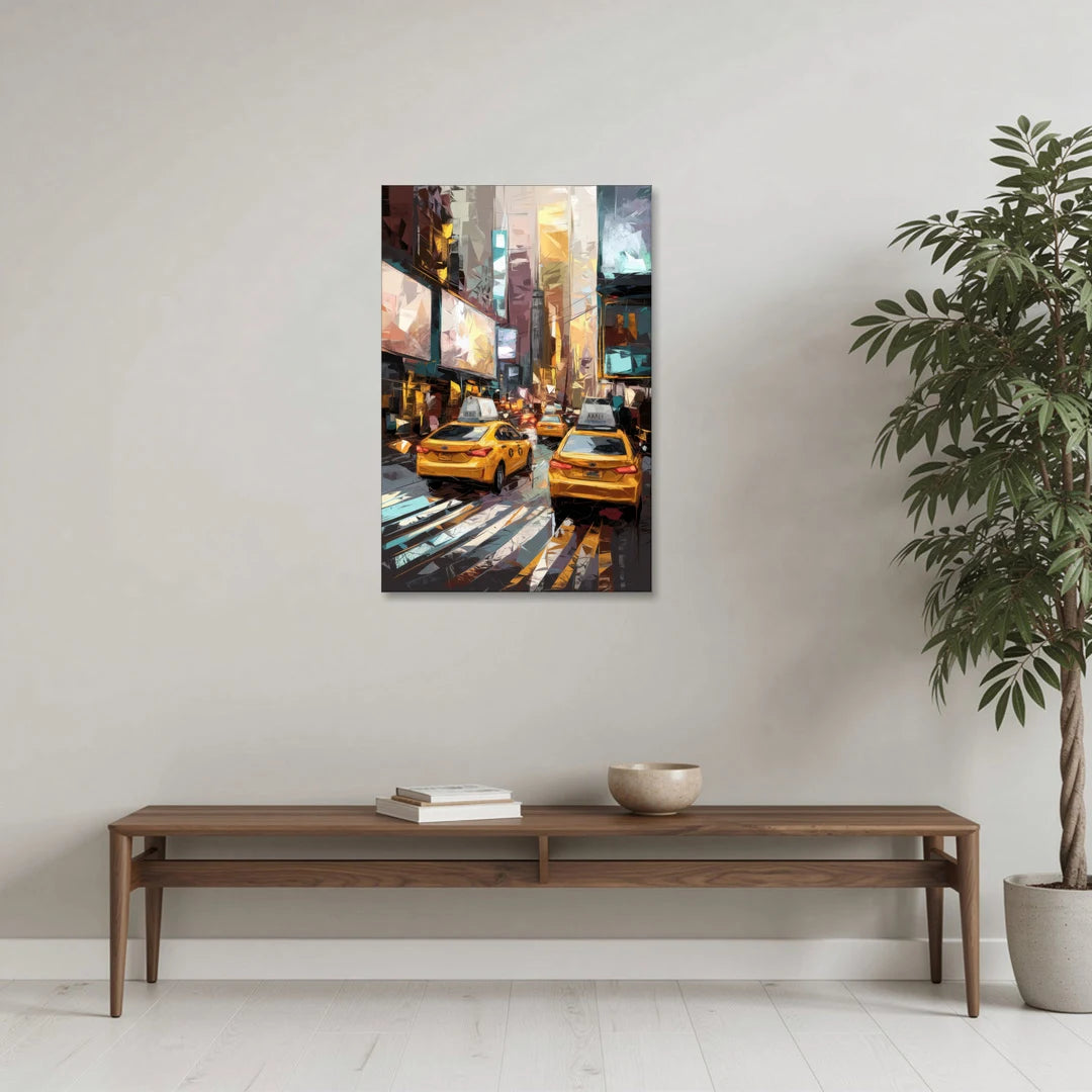 New York City Taxi Cabs - Canvas Wall Art - Coffee Table - 24x36