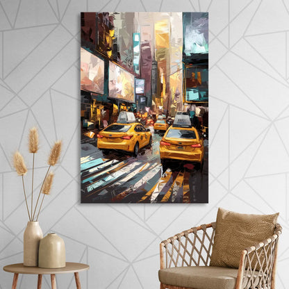 New York City Taxi Cabs Sitting Room - Canvas Wall Art