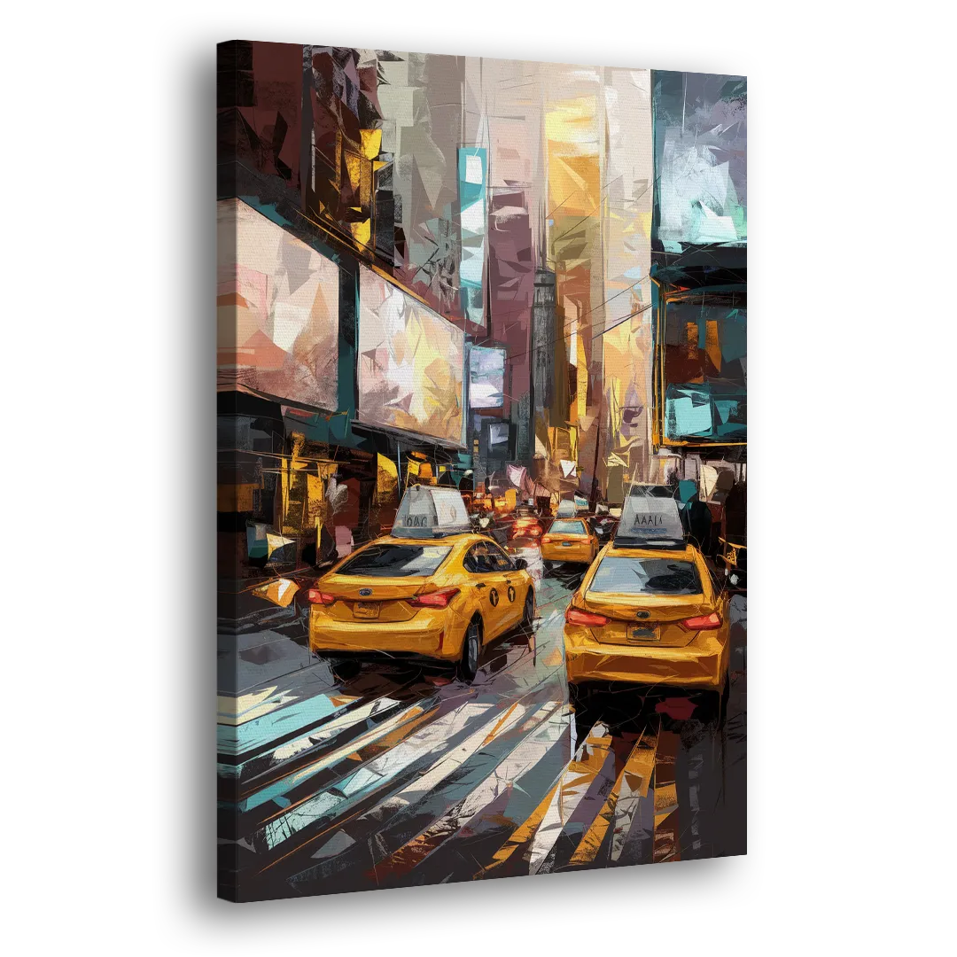 New York City Taxi Cabs Side - Canvas Wall Art