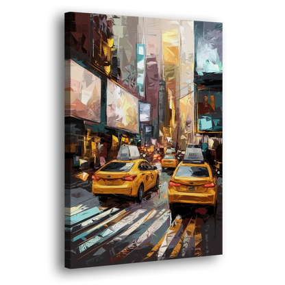 New York City Taxi Cabs Side - Canvas Wall Art