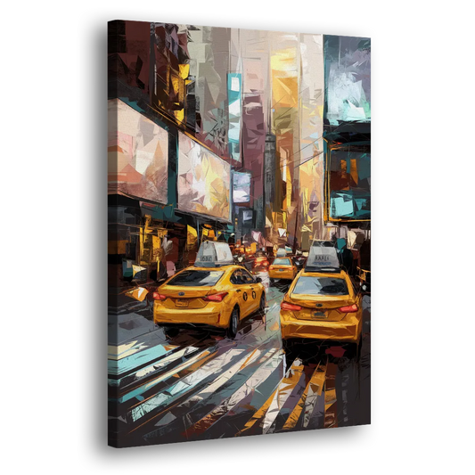 New York City Taxi Cabs Side - Canvas Wall Art