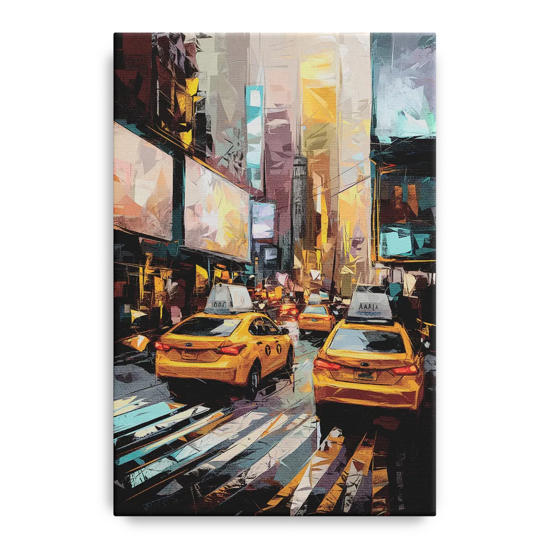 New York City Taxi Cabs Front - Canvas Wall Art