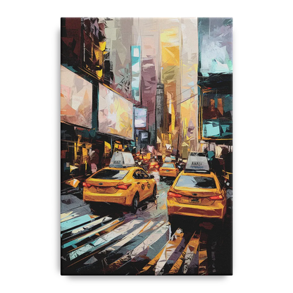 New York City Taxi Cabs Front - Canvas Wall Art