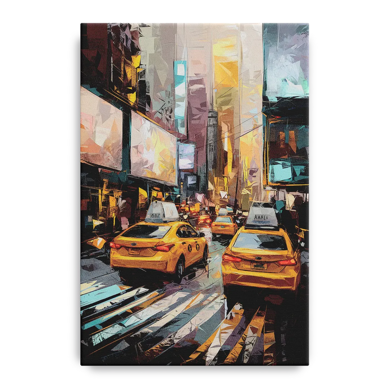 New York City Taxi Cabs Front - Canvas Wall Art