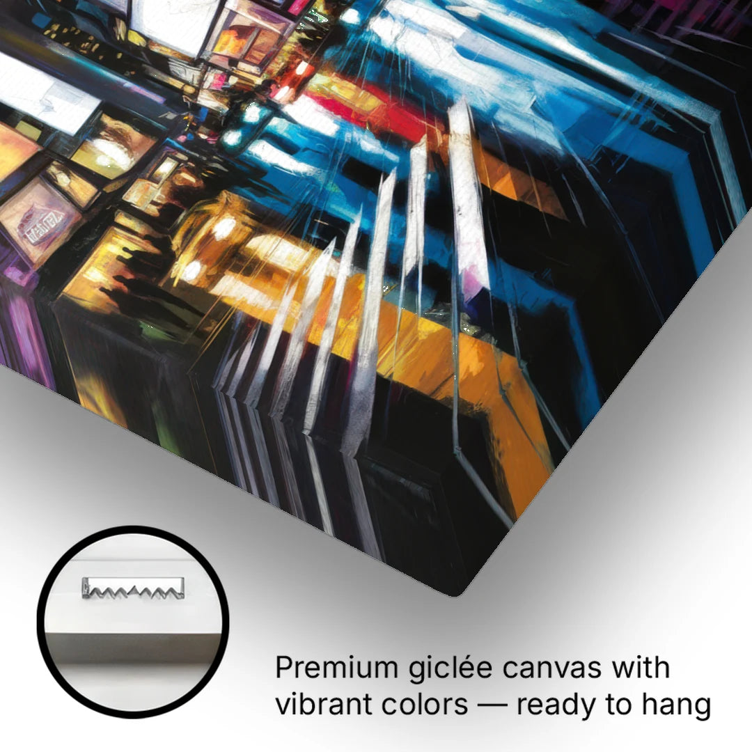 New York City Times Square Lights - Canvas Wall Art - Gallery Wrap Corner