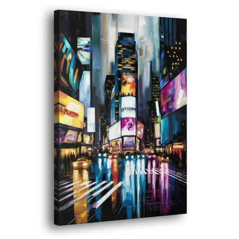 New York City Times Square Lights - Canvas Wall Art - Side
