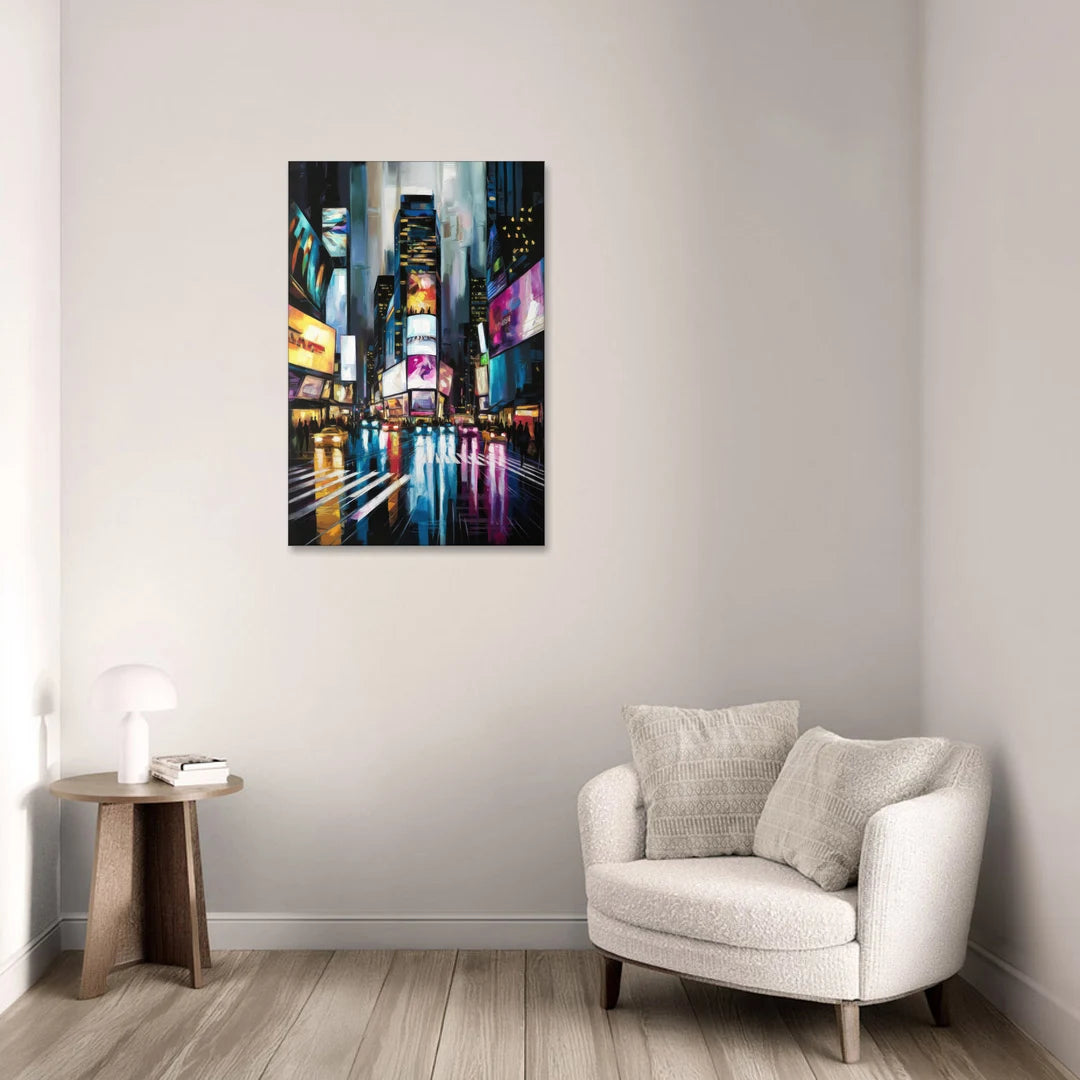 New York City Times Square Lights - Canvas Wall Art - Sofa - 24x36