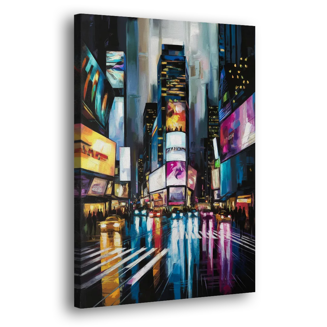 New York City Times Square Lights Side - Canvas Wall Art