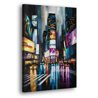 New York City Times Square Lights Side - Canvas Wall Art