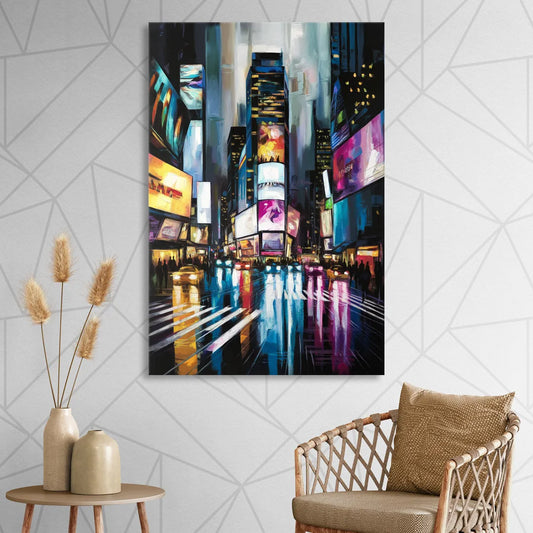 New York City Times Square Lights Living Room - Canvas Wall Art