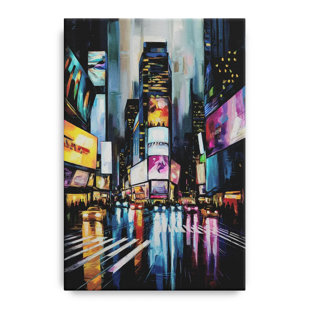 New York City Times Square Lights Front - Canvas Wall Art