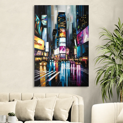 New York City Times Square Lights Sitting Room - Canvas Wall Art