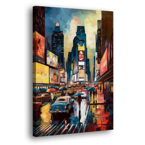 New York City Times Square at Midnight - Canvas Wall Art - Side