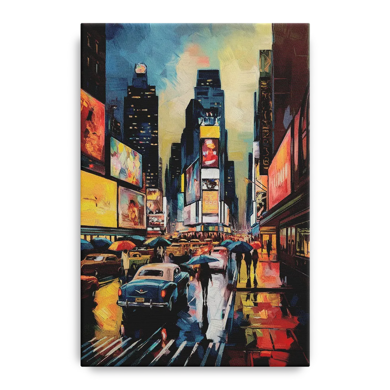 New York City Times Square at Midnight Front - Canvas Wall Art