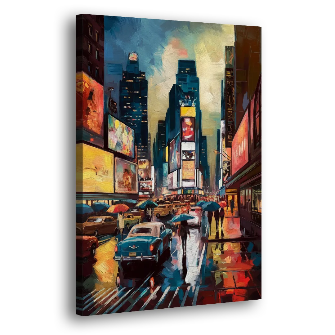 New York City Times Square at Midnight Side - Canvas Wall Art