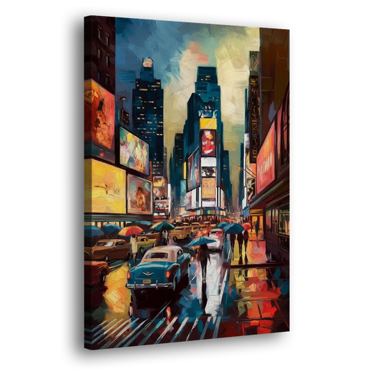 New York City Times Square at Midnight Side - Canvas Wall Art