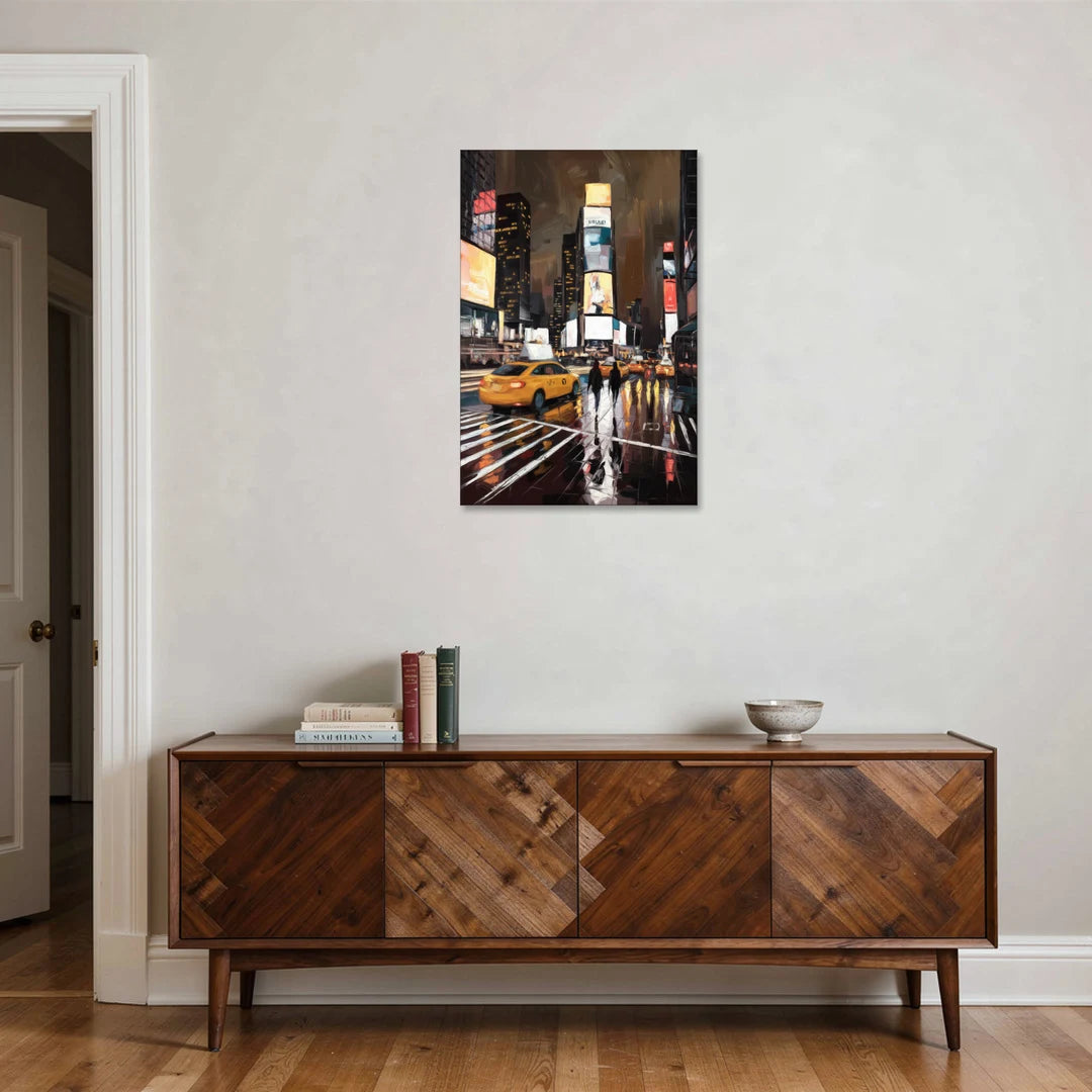 New York City Times Square in Motion Night - Canvas Wall Art - Coffee Table - 24x36