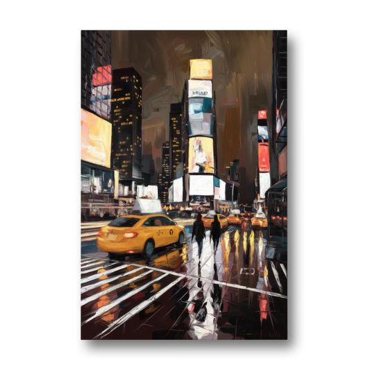 New York City Times Square in Motion Night - Canvas Wall Art - Front