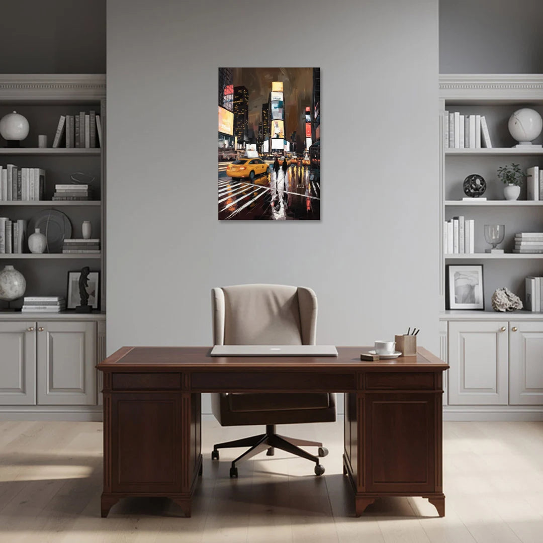 New York City Times Square in Motion Night - Canvas Wall Art - Office - 24x36