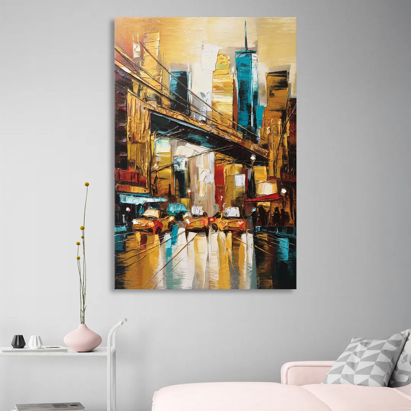 New York City Urban Landscape Sitting Room - Canvas Wall Art