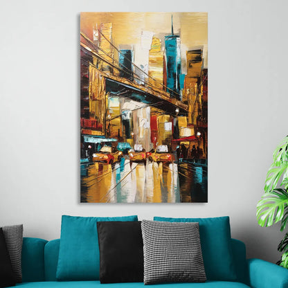 New York City Urban Landscape Living Room - Canvas Wall Art