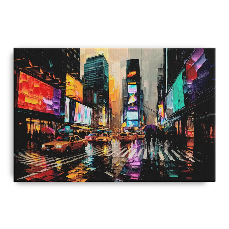 New York City Vibrant Street Scenes Front - Canvas Wall Art