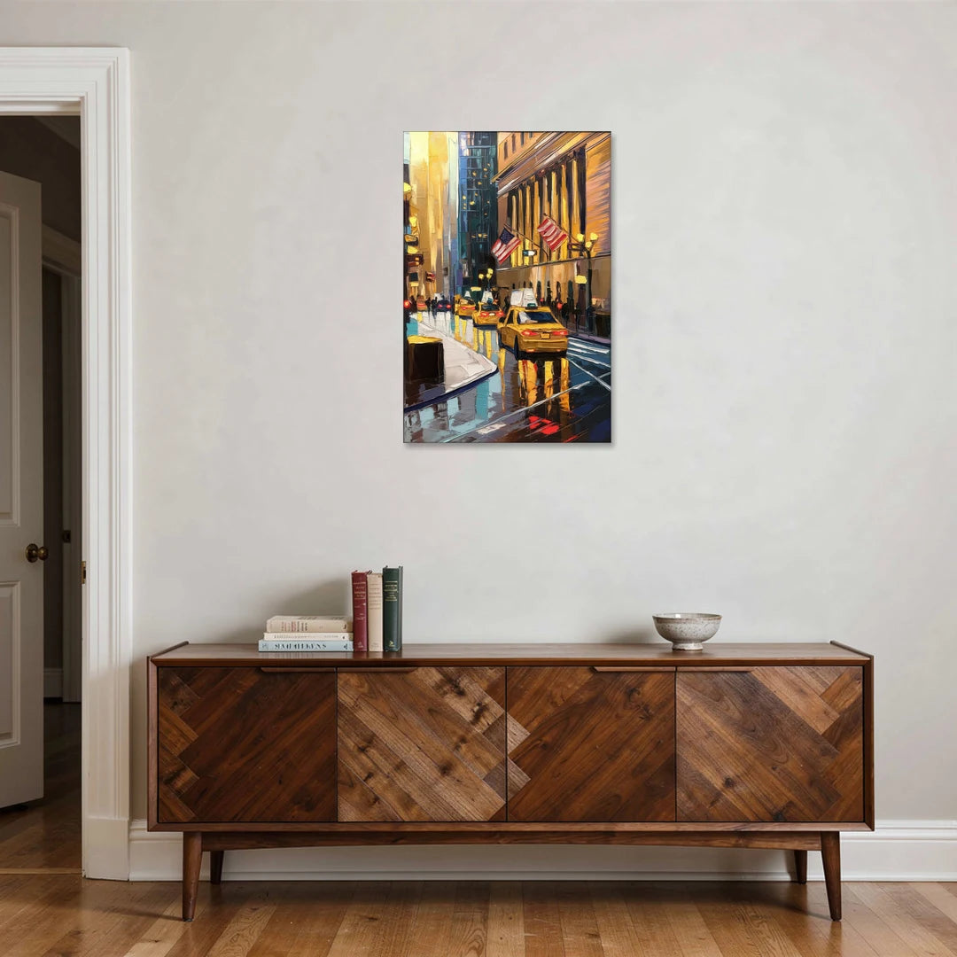 New York City Wall Street Vibes Flags - Canvas Wall Art - Coffee Table - 24x36